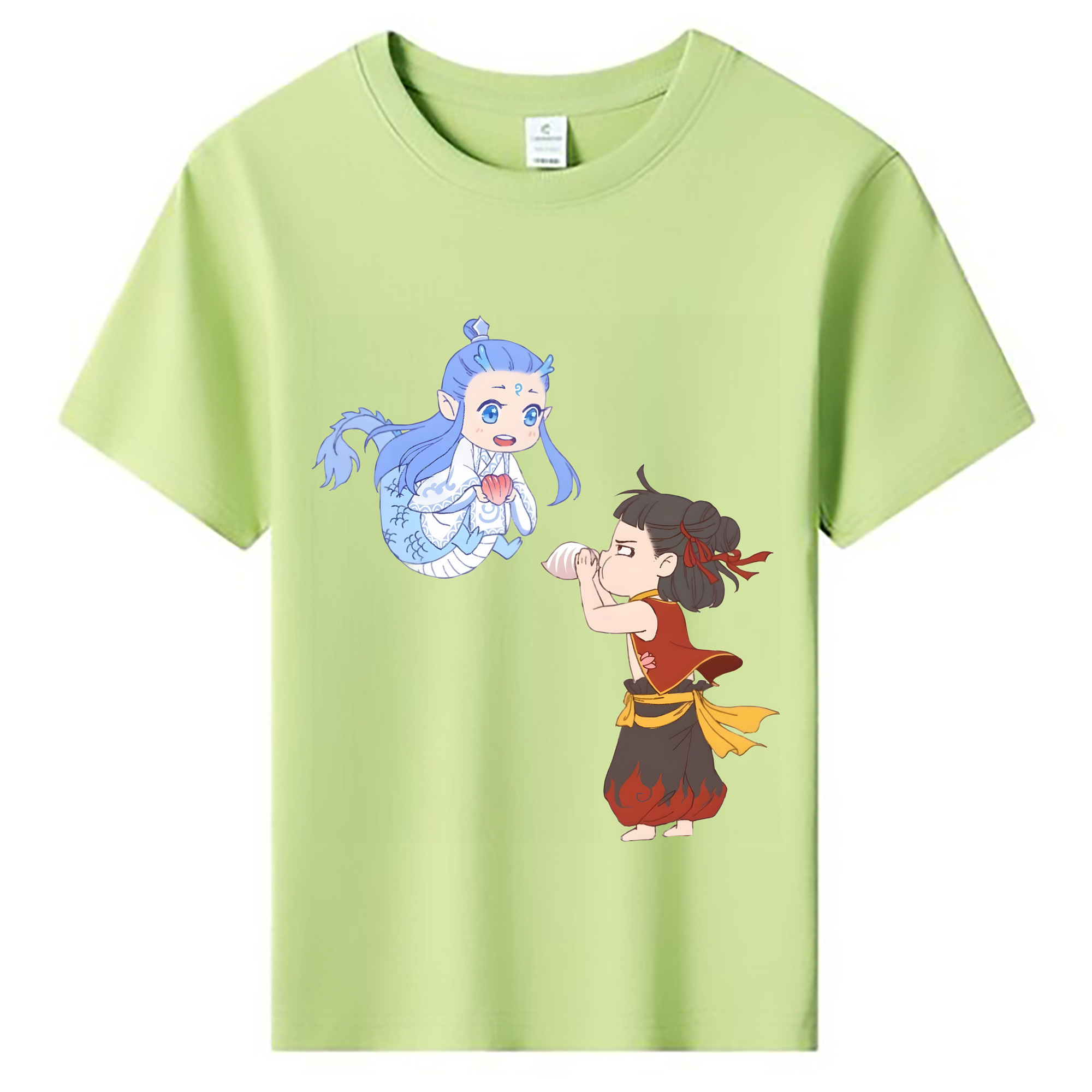 （画像用） Ne Zha 2 ナタ 魔童の大暴れ 綿100％キッズTシャツ（フロントプリント）